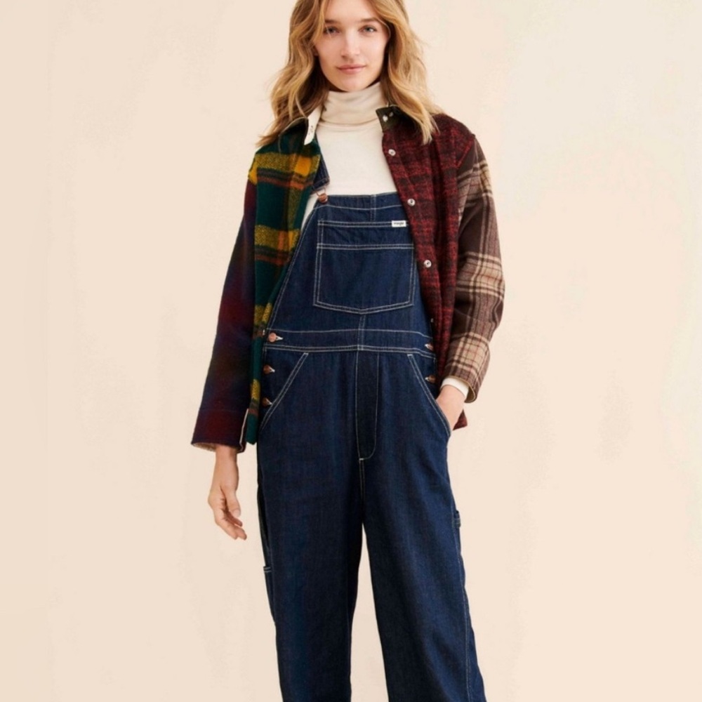 Free People Anthropologie Carleen Ardmore plaid patchwork jacket blazier button - Picture 3 of 7